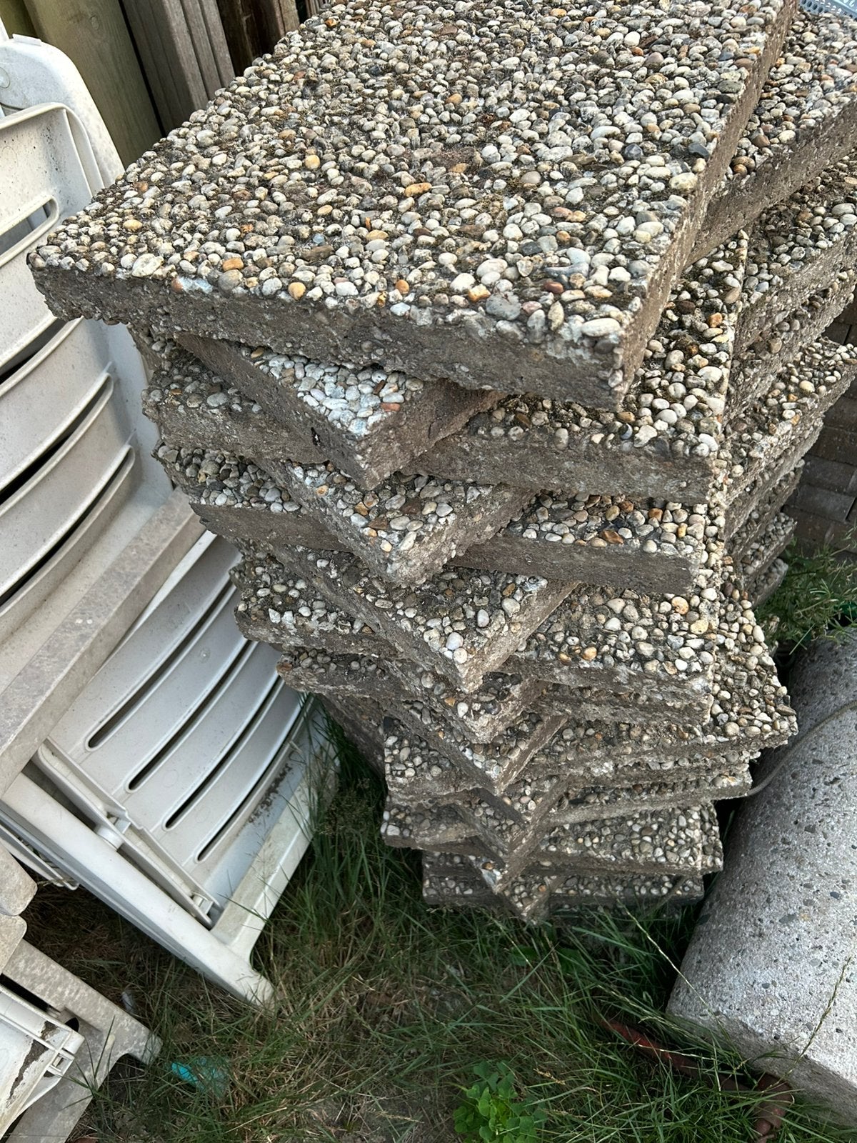 Gratis grindtegels, Tuin en Terras, Ophalen, Gebruikt, Beton, Terrastegels