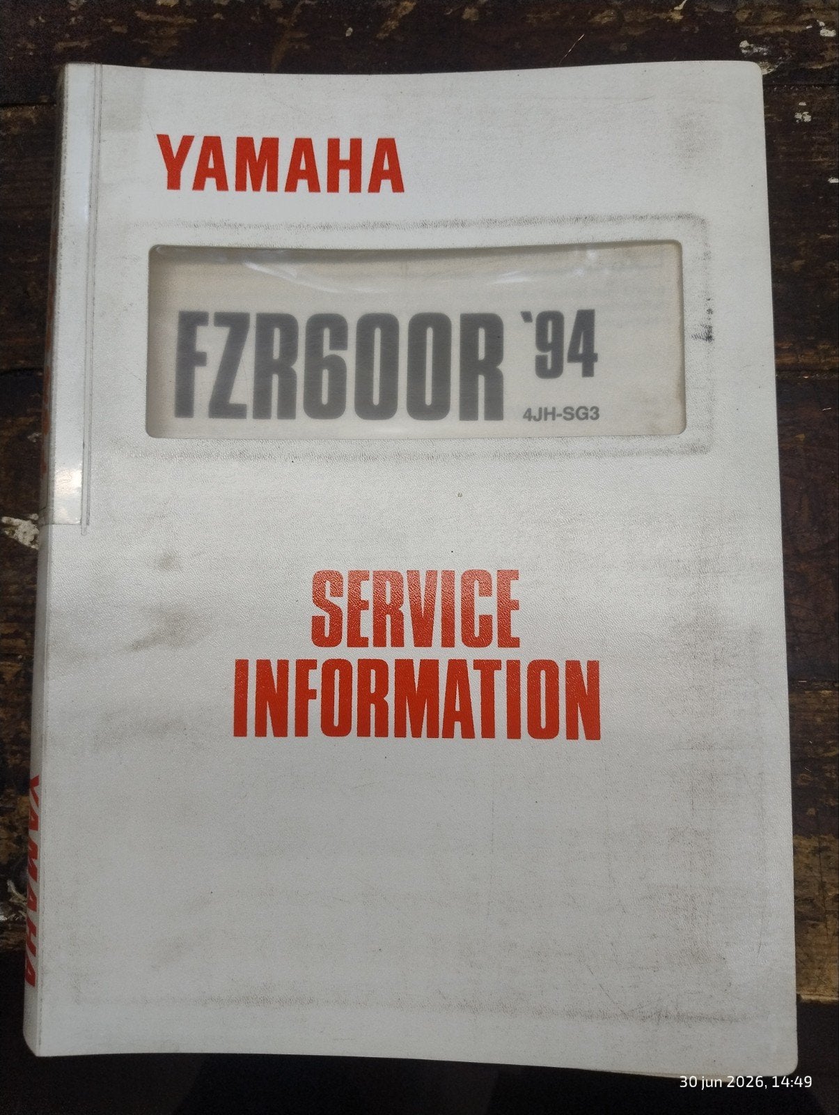 Yamaha FZR600R '94 Service Informatie Boek, Verzenden, Yamaha