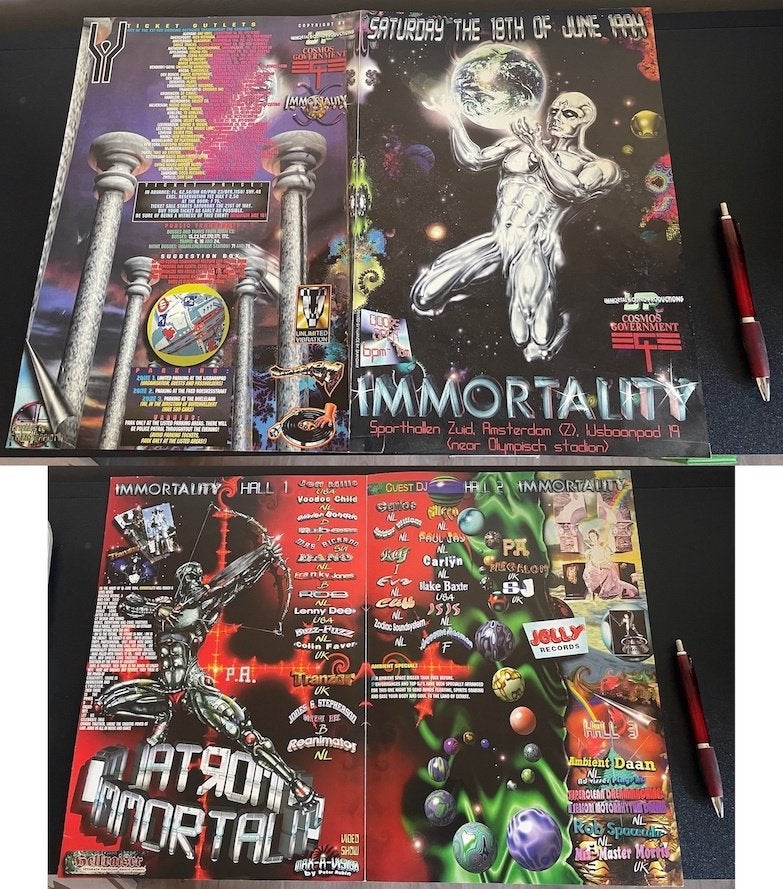 flyer Immortality 18-06-1994 (A3) LICHTE PLAKBANDRESTANTEN, Verzenden, Gebruikt, Reclamebord