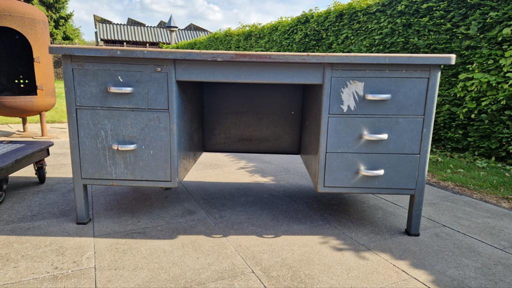 Vintage Gispen 7652 bureau 1948, Ophalen, Gebruikt