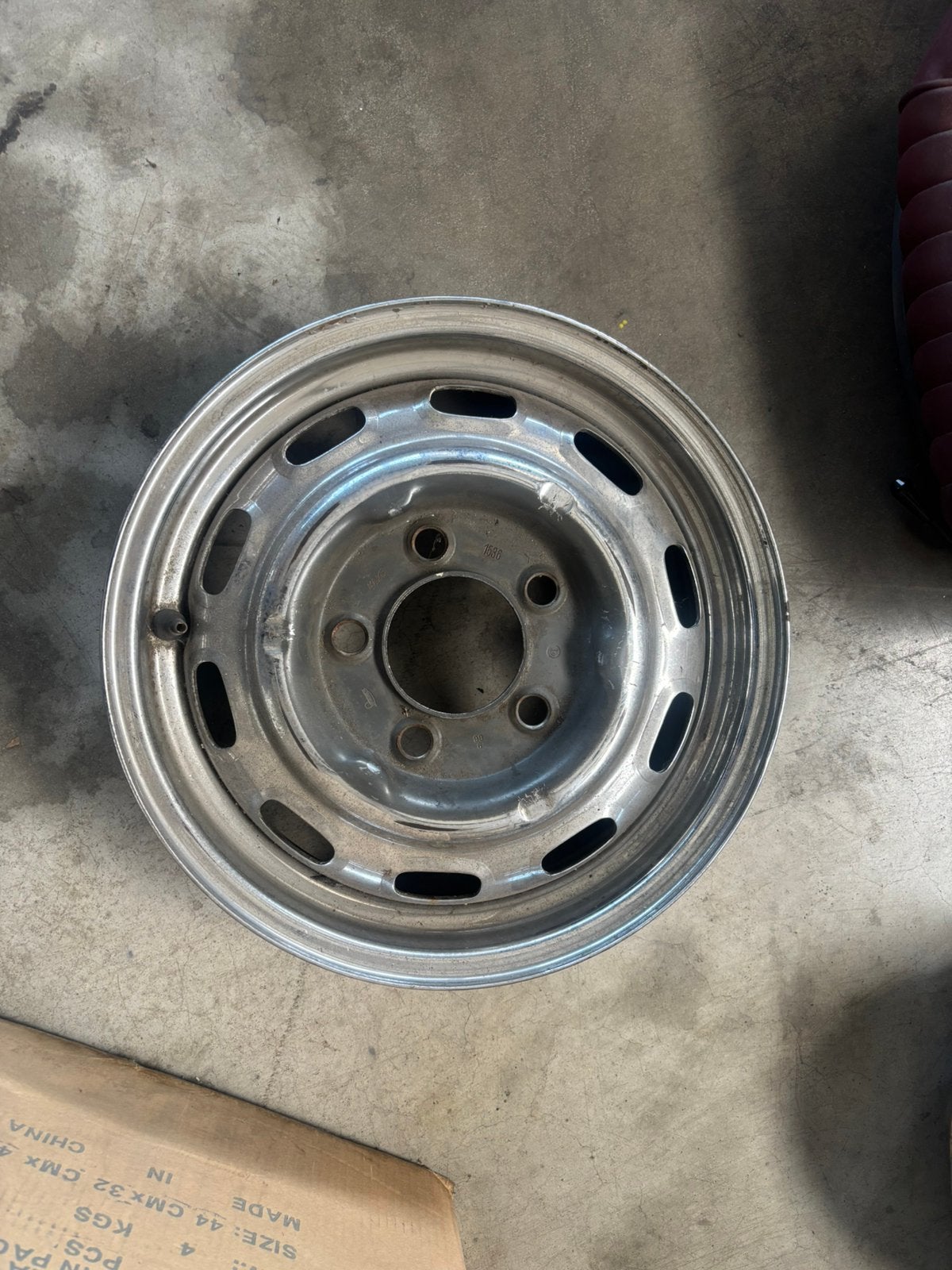 Chromen stalen velg Porsche 911/912/356 uit 1966, Ophalen, Gebruikt, 15 inch, Velg(en)