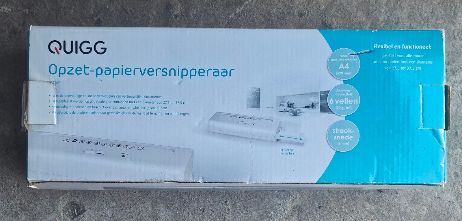 Quigg Opzet-papierversnipperaar A4, 6 vellen, Ophalen of Verzenden