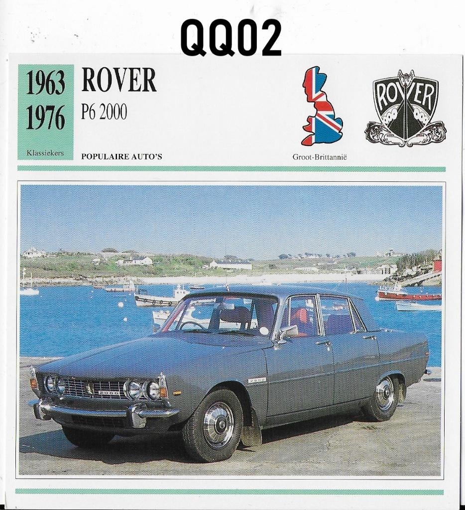 Qq02 autokaart rover p6 2000 ( 1963 - 1976 ), Ophalen of Verzenden, Zo goed als nieuw, Auto's