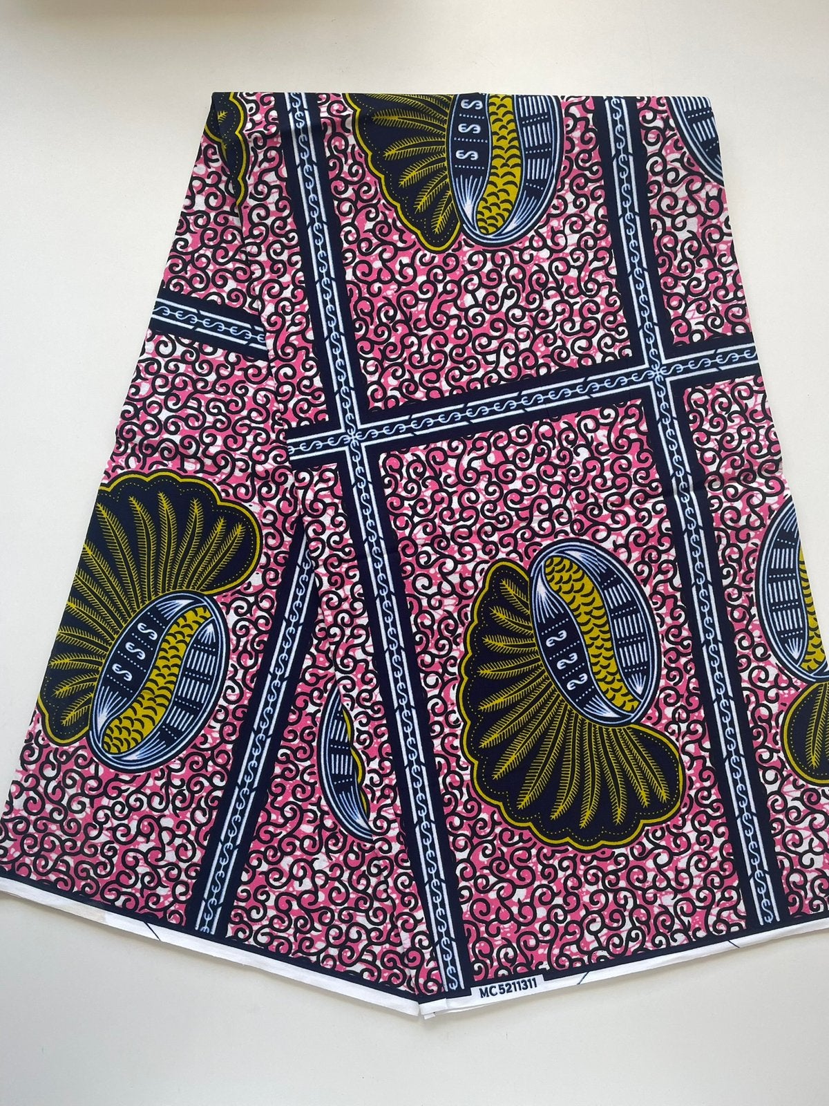 Afrikaanse stof 2 yards 100% katoen, Nieuw, Ophalen of Verzenden, 30 tot 120 cm, Katoen