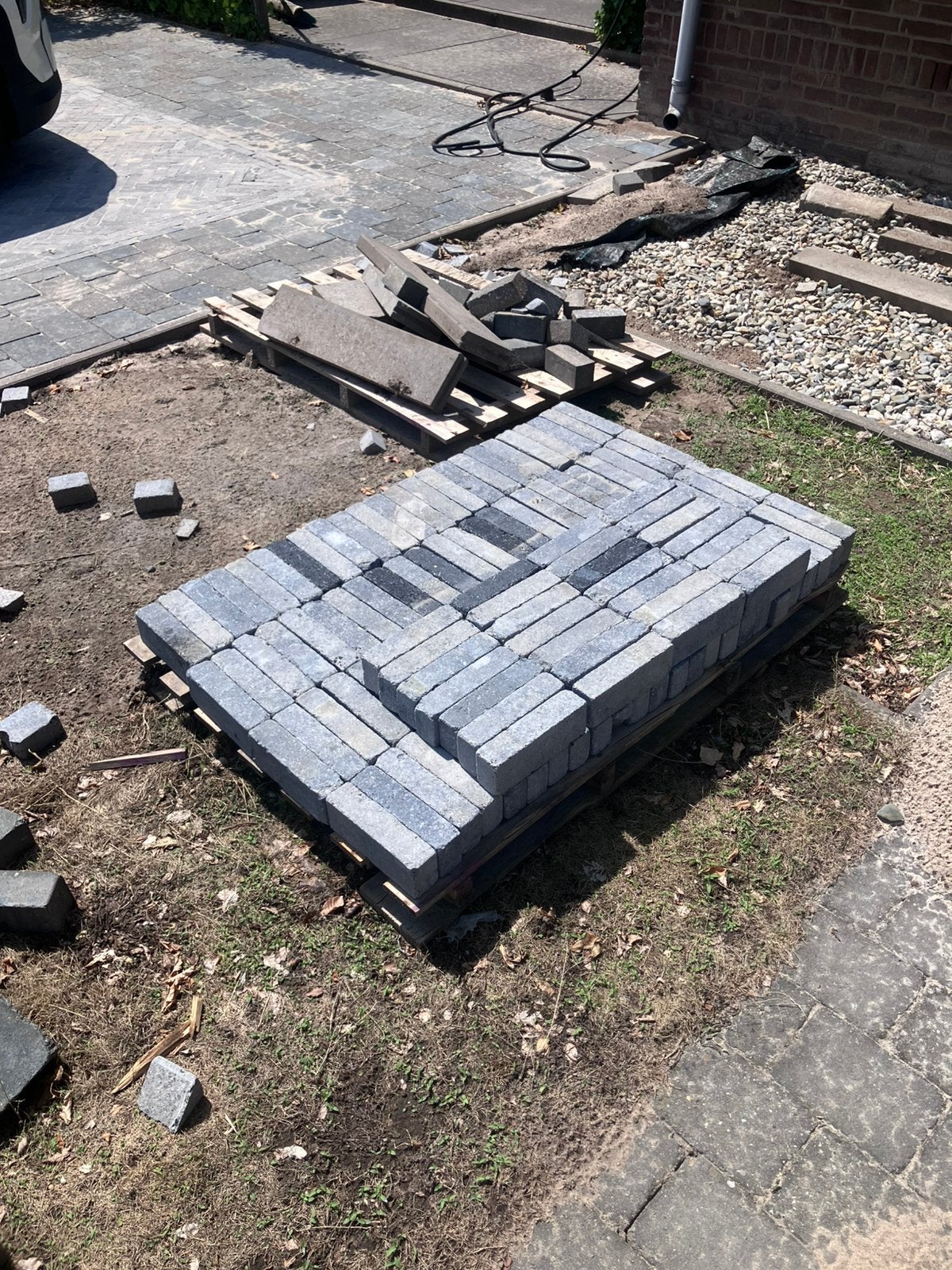 Trommelsteen grezzo waalformaat, Tuin en Terras, Tegels en Klinkers, Ophalen, Beton, Klinkers
