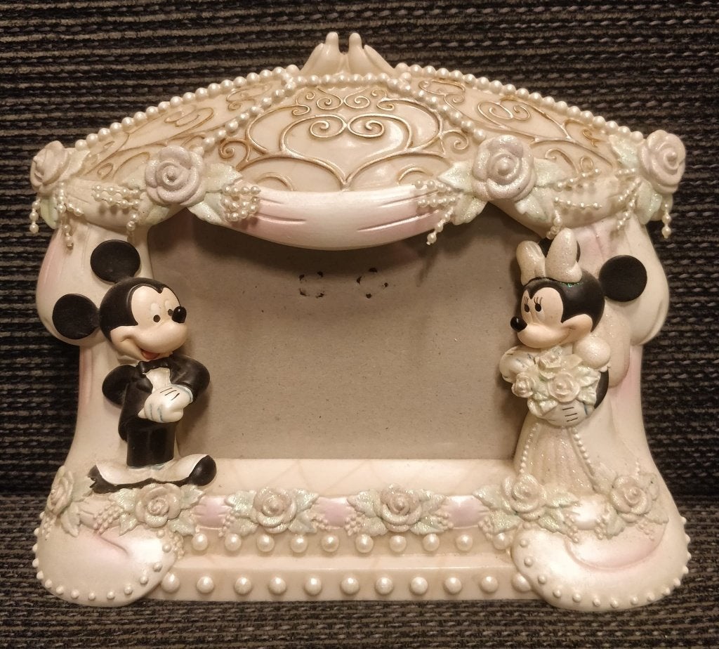 Disneyland parijs mickey en minnie huwelijk fotolijst, Ophalen of Verzenden, Overige figuren, Zo goed als nieuw, Overige typen