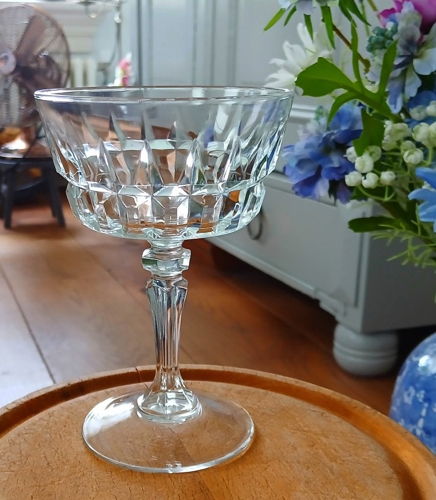 Vintage kristallen champagneglas - Cristal d'Arques-Durand -, Ophalen of Verzenden