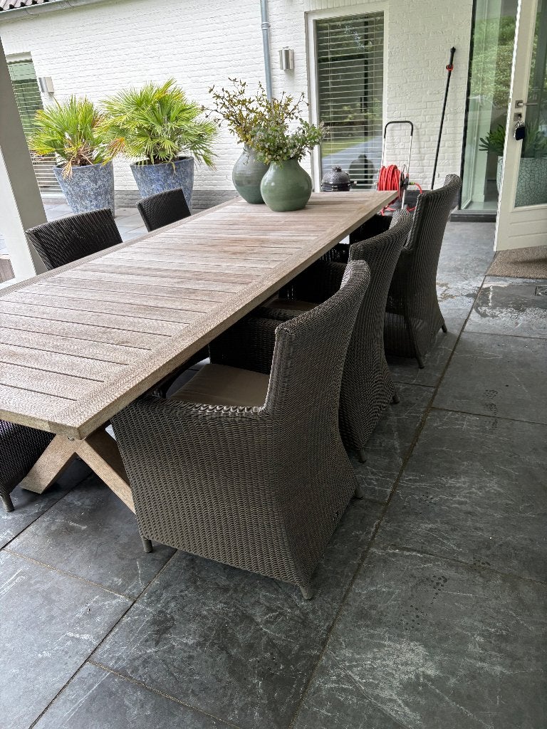 6 Lloyd Loom bruine stoelen van Borek, Ophalen, Kunststof, Gebruikt, Modern, landelijk