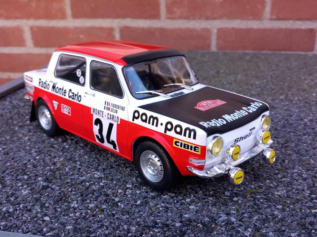 Simca 1000 Rallye 2  Monte Carlo 1973 #34 B. Fiorentino, Hobby en Vrije tijd, Modelauto's | 1:18, Ophalen of Verzenden, Nieuw