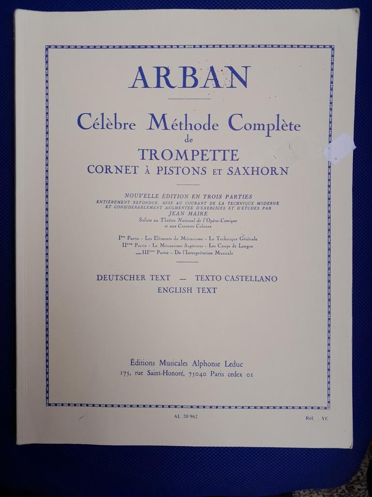 Arban, Celèbre Méthode Complête de Trompette Cornet Saxhorn, Muziek en Instrumenten, Bladmuziek, Ophalen of Verzenden, Zo goed als nieuw