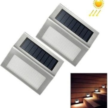 2 stuks Led solarspots voor trap en wand, Geschikt voor buiten, Nieuw, Ophalen of Verzenden, Glas