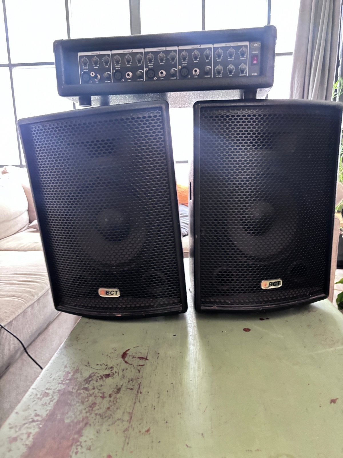 BCT EV01 speakerset + versterker, Ophalen of Verzenden, Zo goed als nieuw, Overige merken