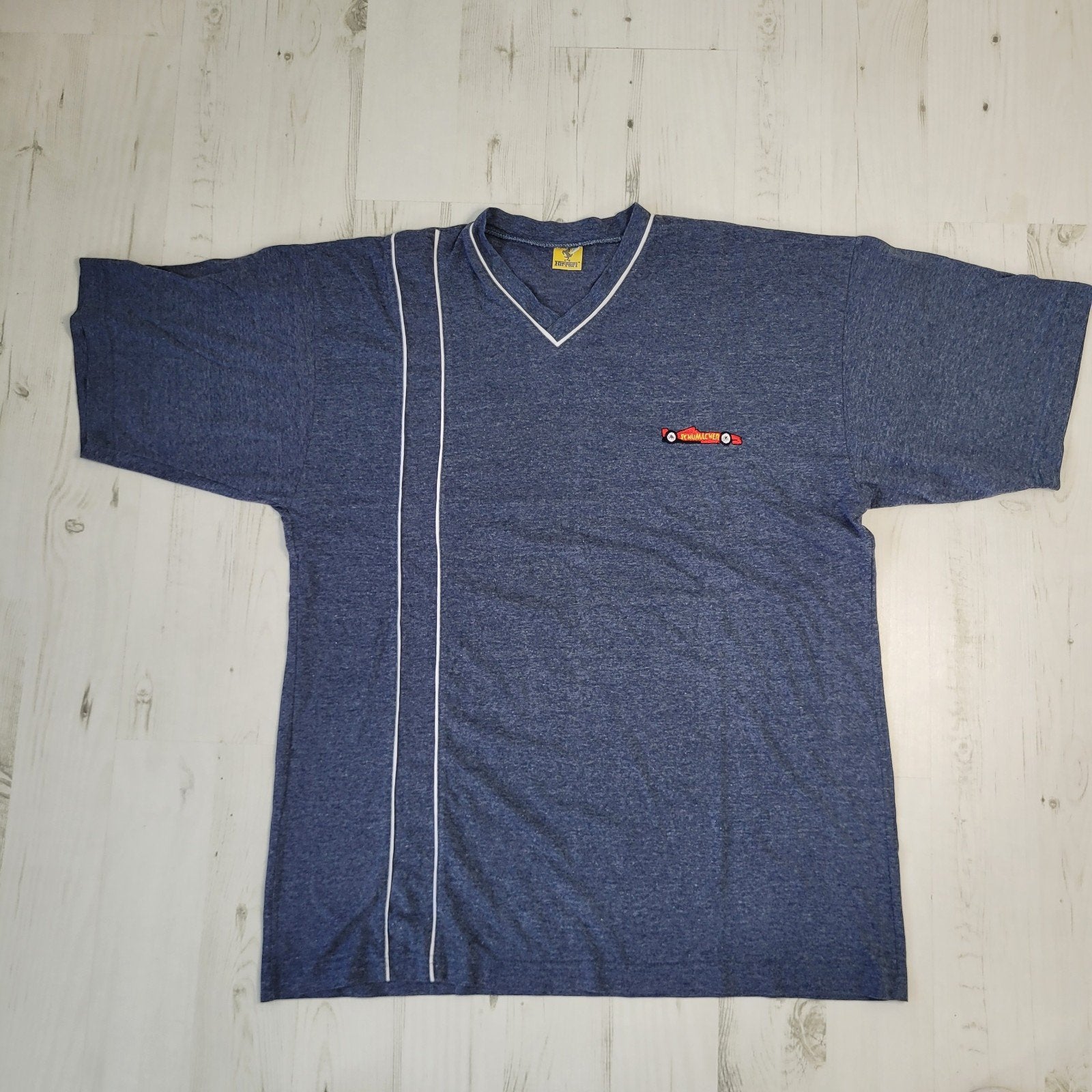 Vintage 1999 Ferrari T-shirt XXL Schumacger geborduurd logo, Ferrari, Blauw, Overige maten, Ophalen of Verzenden