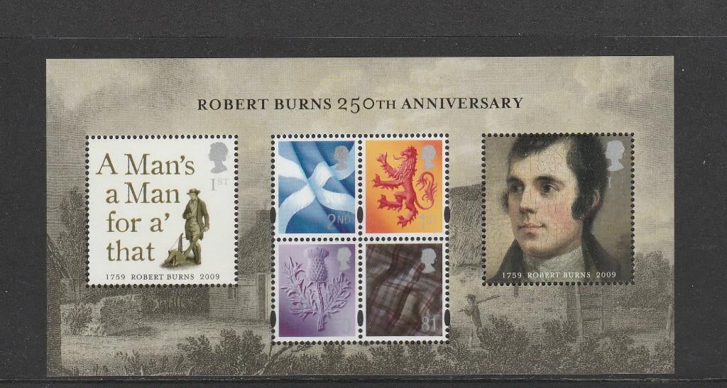 Engeland blok Robert Burns (2009)., Ophalen of Verzenden, Postfris