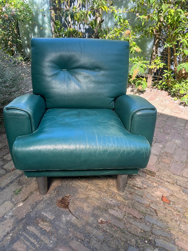 Leolux Hugo de Ruiter Bobo Rock and Roll Fauteuil leer, Huis en Inrichting, Fauteuils, Ophalen, 75 tot 100 cm, Leer, Zo goed als nieuw