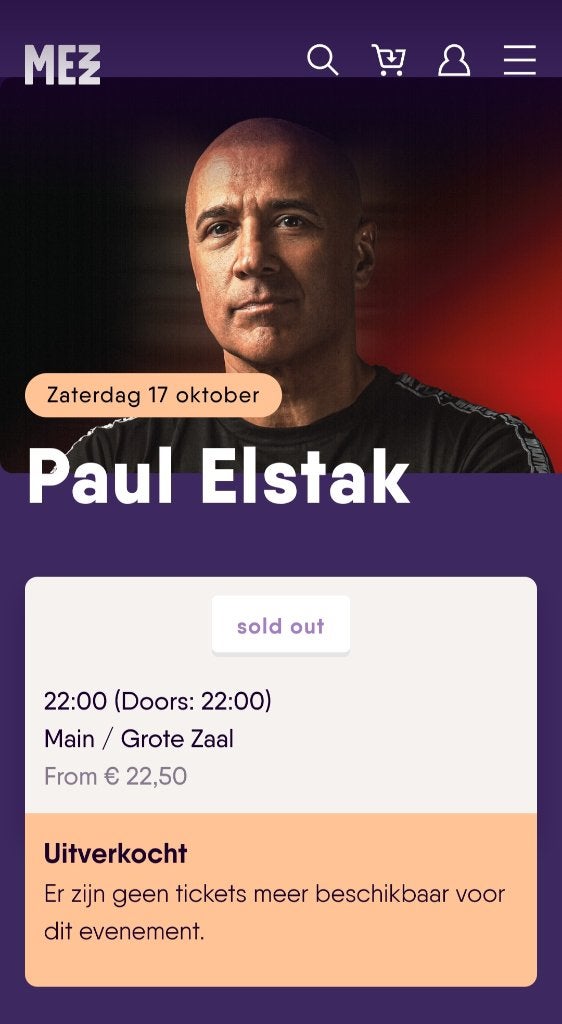 2 kaartjes Paul Elstak @ mezz breda, Tickets en Kaartjes, Twee personen, Oktober