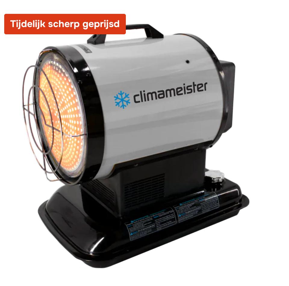 NIEUW Compacte Diesel Werkplaats Kachel Verwarming Heater, 30 tot 80 cm, Hoog rendement (Hr), Climameister, Keerweer 34-37