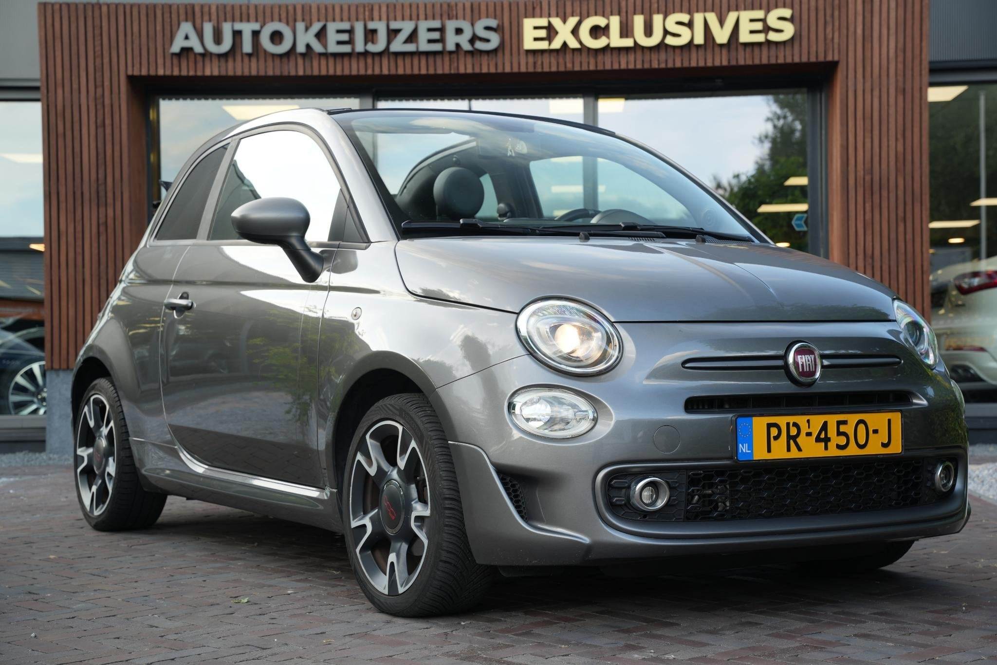 Fiat 500C 0.9 TwinAir Turbo Cabrio Leer Cruise Control Airco, Voorwielaandrijving, Gebruikt, Handgeschakeld, Zilver of Grijs