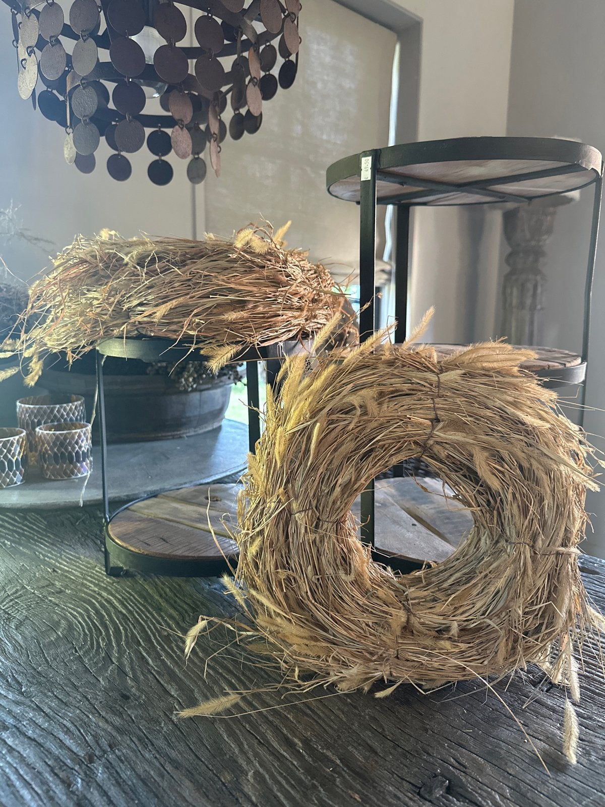 Natuurlijke Krans van gedroogd gras - Ø 40 cm, Ophalen of Verzenden