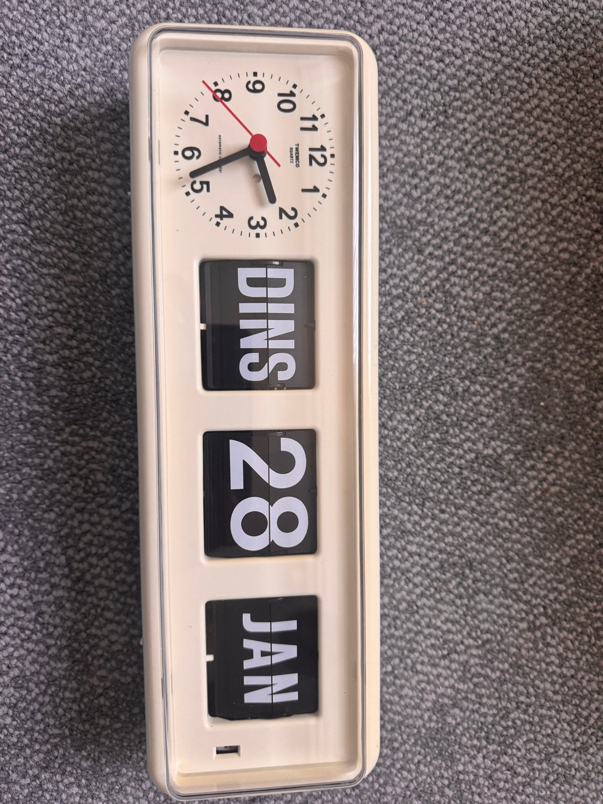Prachtige retro flipklok met kalenderfunctie twemco, Ophalen of Verzenden