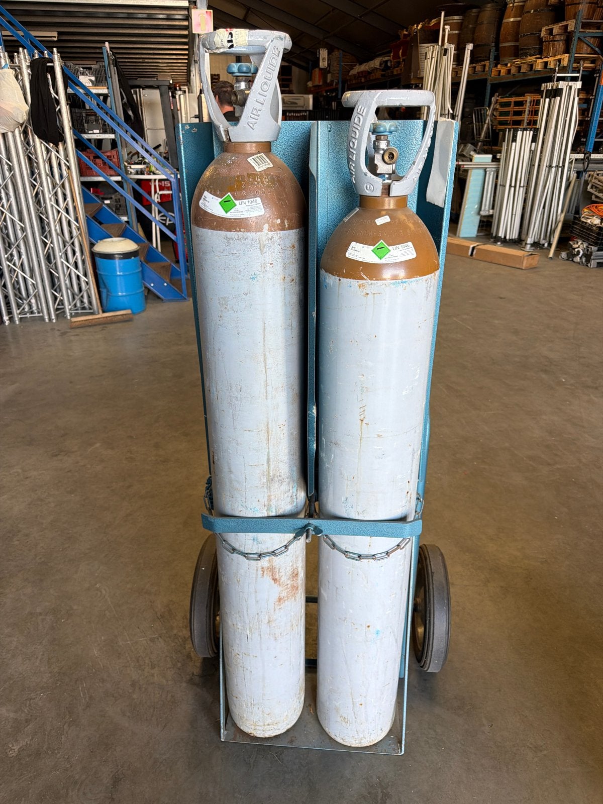 Heliumflessen met kar en diverse regelaars, Ophalen, Gebruikt, Overige typen
