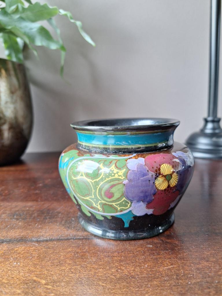 Antiek Art Deco Bloempotje met Binnenpot (ca. 1920), Ophalen of Verzenden