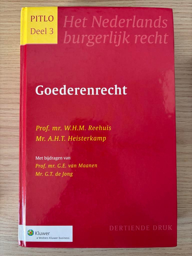 PITLO Het Nederlands burgerlijk recht Deel 3 Goederenrecht, Ophalen of Verzenden, Gamma, Zo goed als nieuw, WO