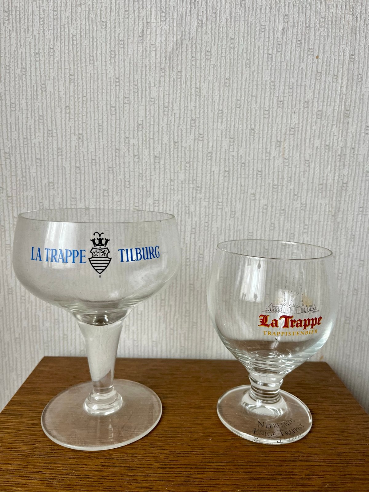 2 Vintage La Trappe bierglazen- Tilburg & Trappistenbier, Ophalen of Verzenden