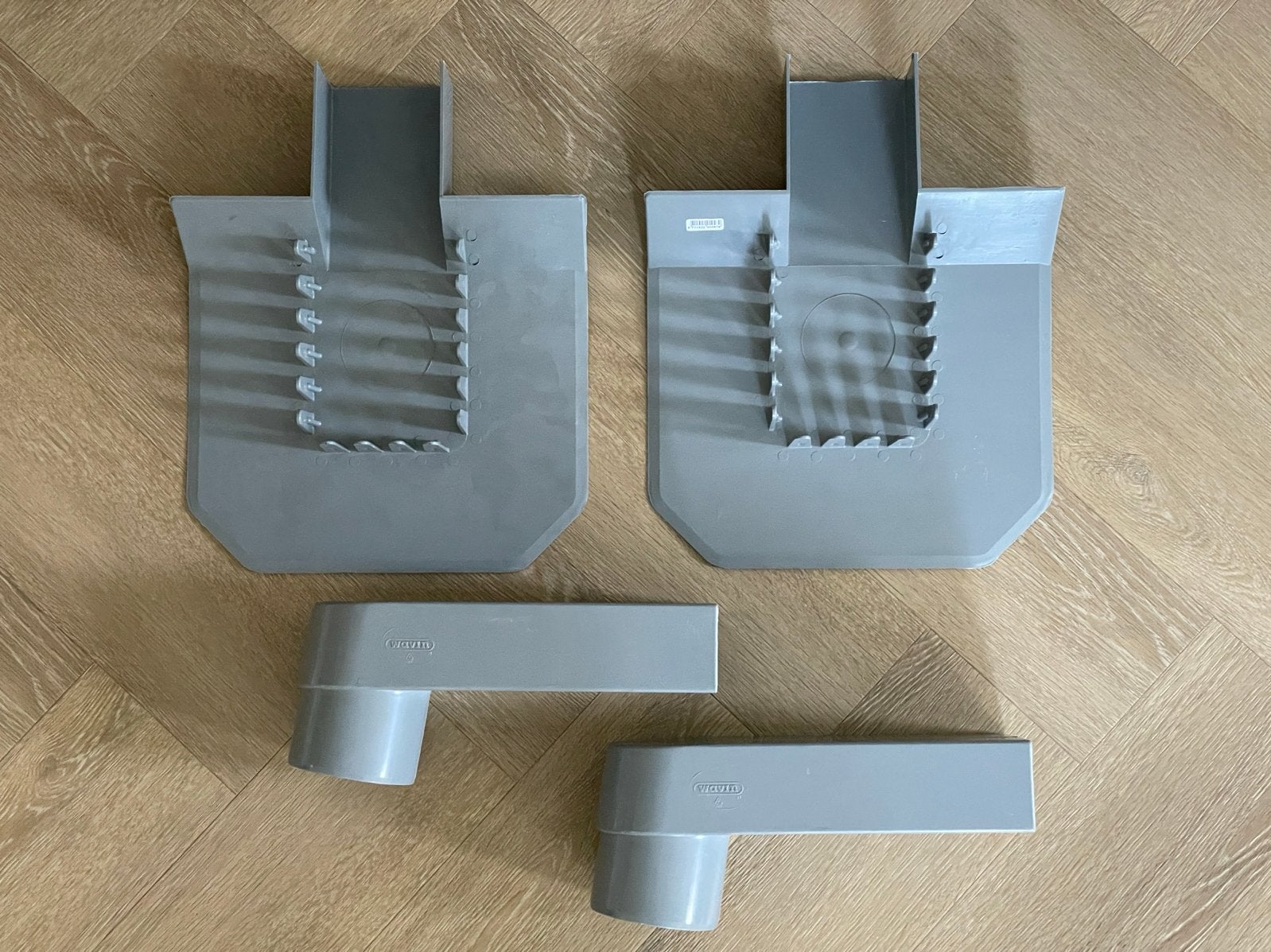 Wavin Kiezelbak (2x) en Stadsuitloop Grijs 80x100mm (2x), Afvoer, Pvc, Nieuw, Ophalen of Verzenden