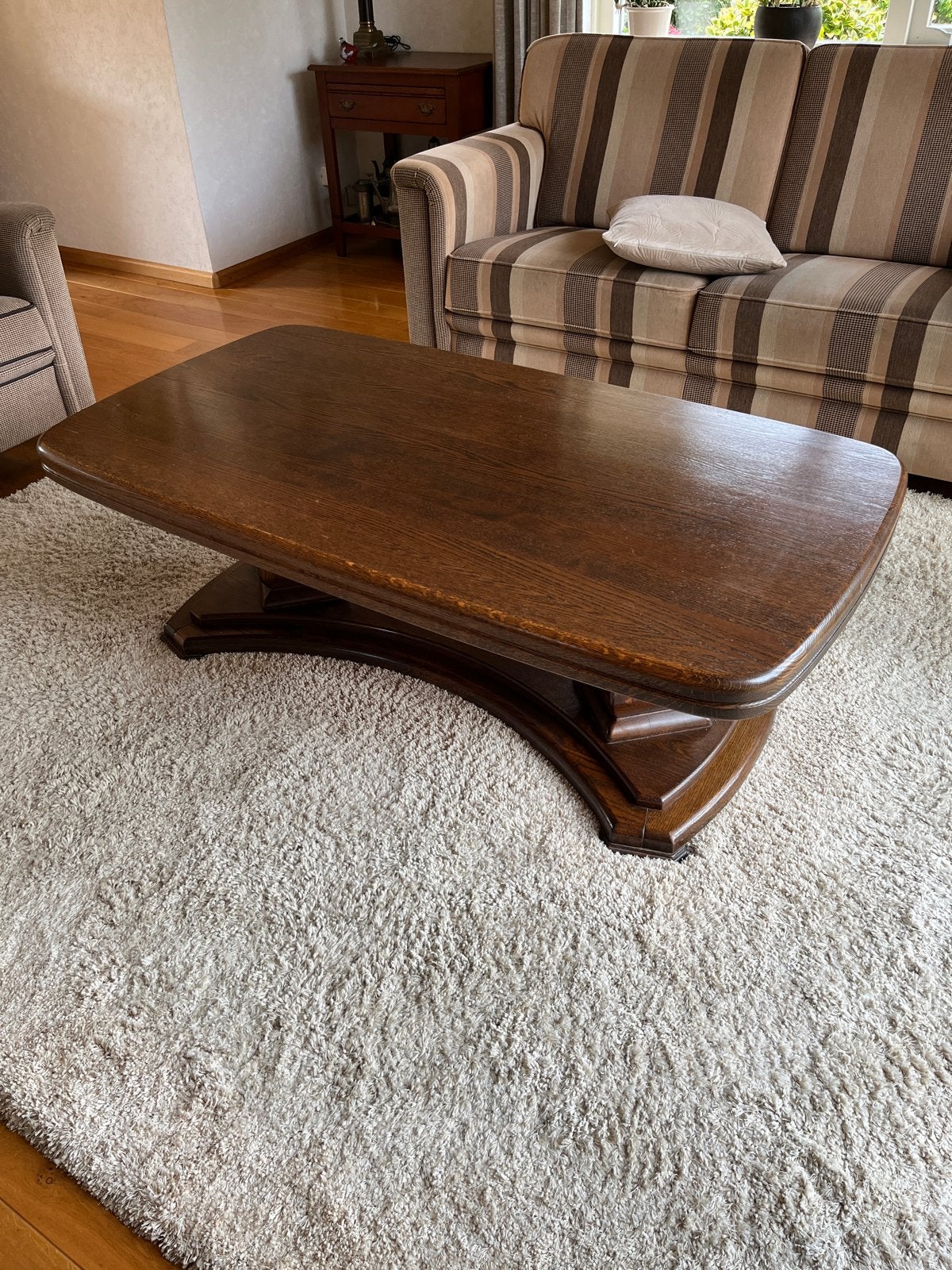 Klassieke houten salontafel, Ophalen, Gebruikt, 100 tot 150 cm, 50 tot 100 cm