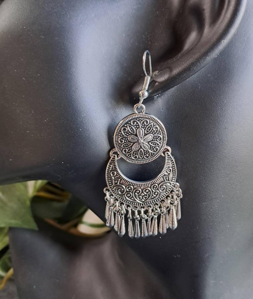 Bohemian Indiase Kwast Oorbellen - Zilverkleurig, Sieraden, Tassen en Uiterlijk, Oorbellen, Ophalen of Verzenden