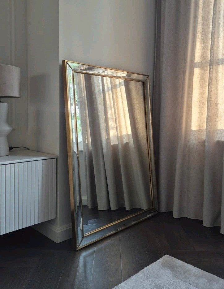 Grote Gouden Vintage Spiegel 115x86cm Goud Deknudt, Huis en Inrichting, Gebruikt, 100 tot 150 cm, Ophalen of Verzenden, 75 tot 100 cm