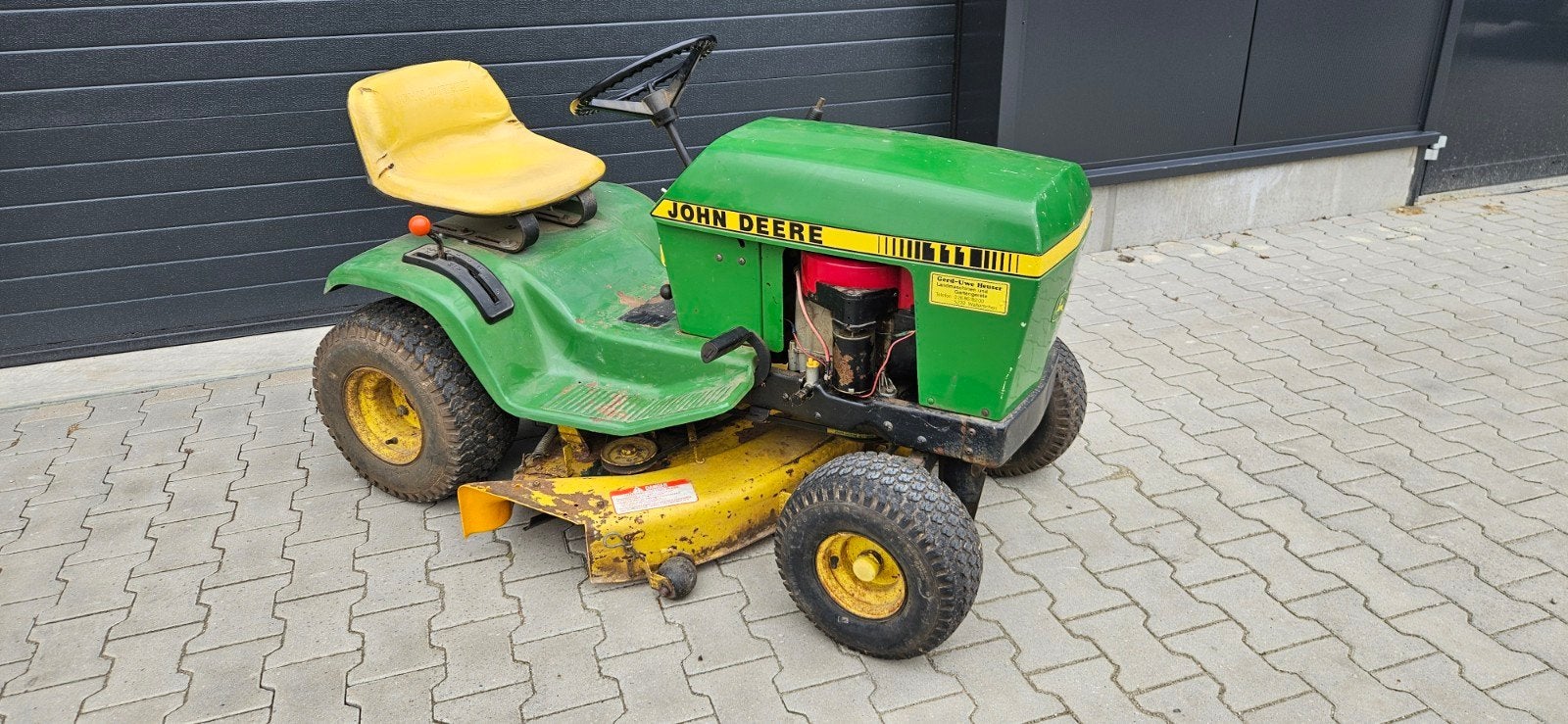John Deere 111 zitmaaier, Ophalen, Gebruikt, Versnellingen, John Deere 8,2 kw