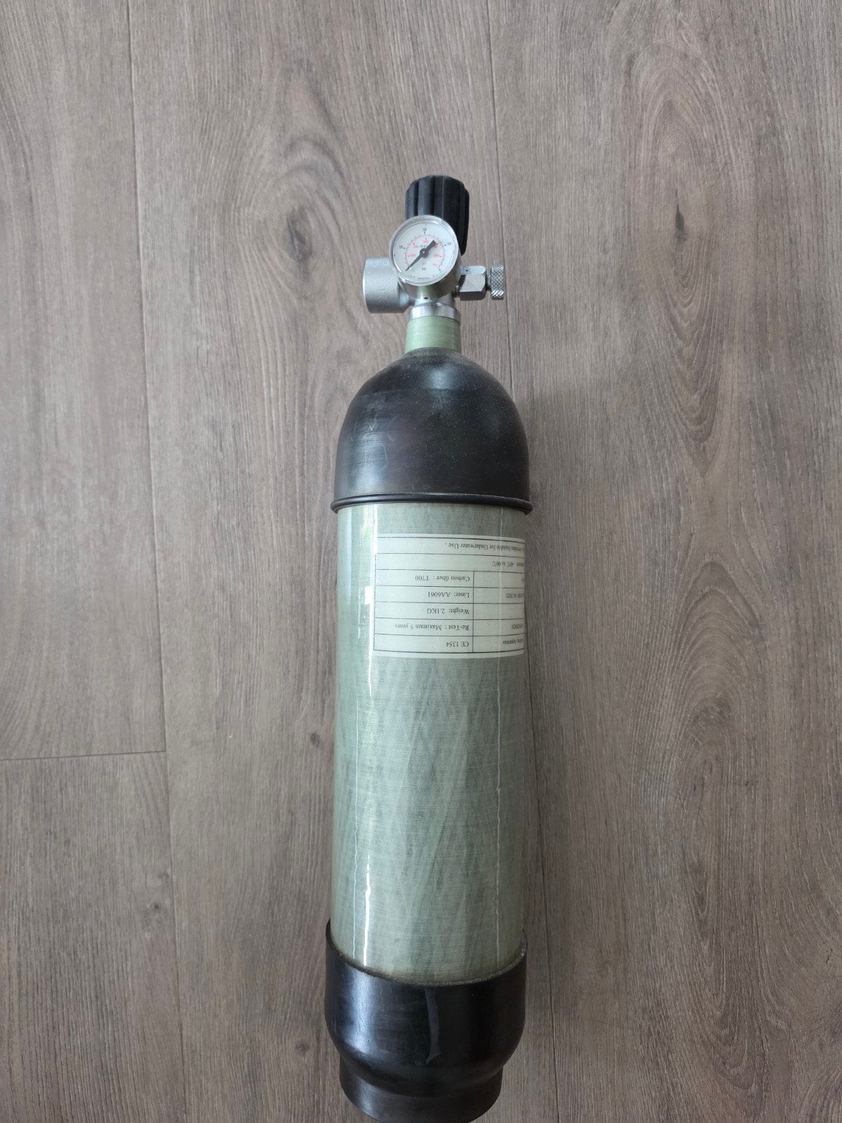 carbon 3liter. 300bar duikfles / persluchtfles  met vulkraan