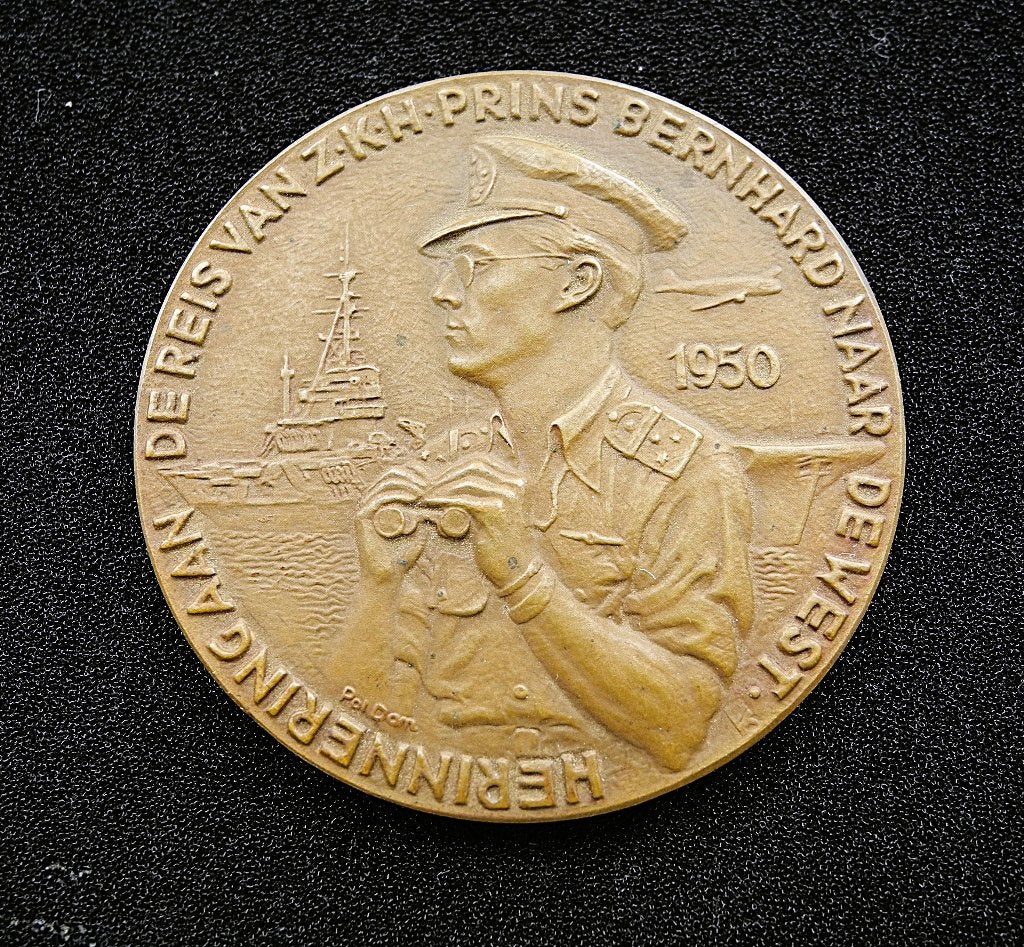 Zeldzaam! Herdenkingspenning Prins Bernhard (VPK, 1950), Ophalen of Verzenden, Brons, Nederland