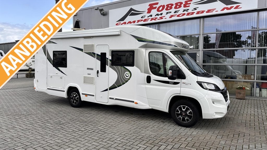 Lage Enkele bedden,Hefbed Chausson Special Edition 757, Caravans en Kamperen, Campers, Ringverwarming, Fiat, Luifel, Koelkast