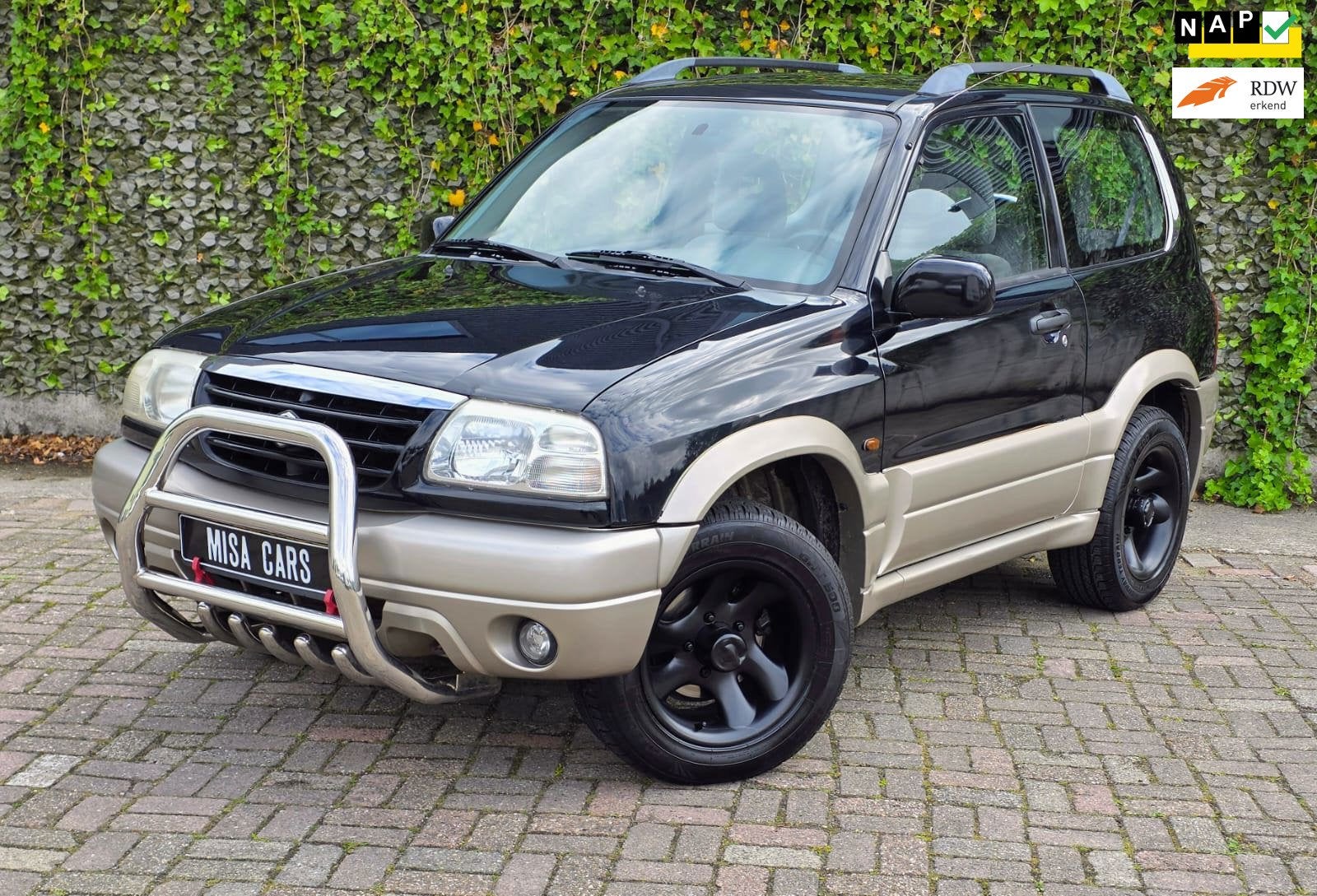 Suzuki Grand Vitara 2.0 Metal Top Wide Body Airco 4x4 Sport, Stof, Zwart, 4 cilinders, Zwart
