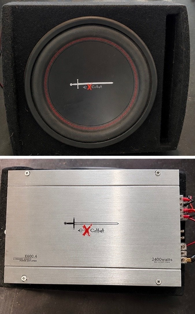 Excalibur Subwoofer (X12.1BR) & Versterker (X600.4), Auto diversen, Autoradio's, Ophalen, Gebruikt