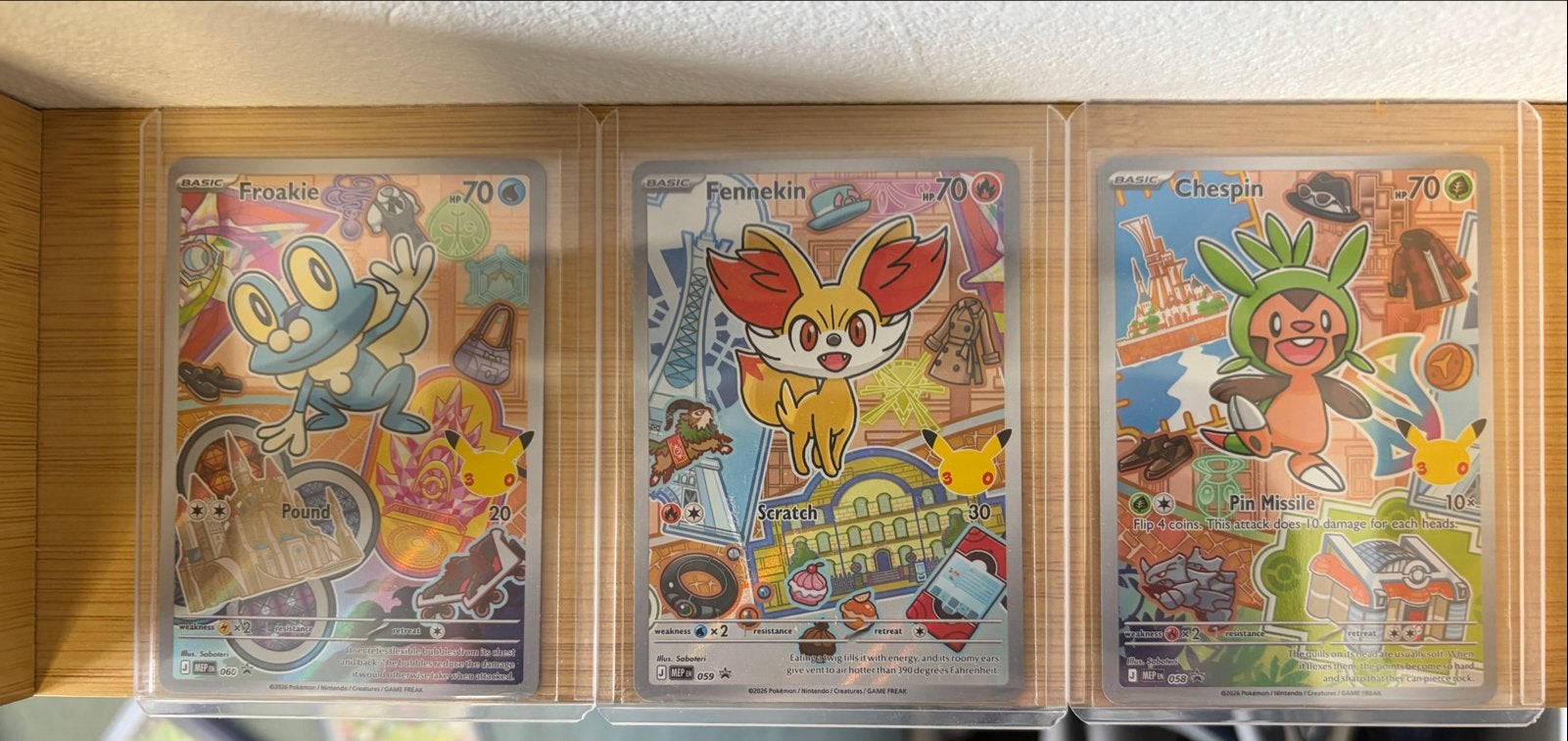 Pokemon kaarten Fp3 Froakie, Fennekin, Chespin, Ophalen of Verzenden, Zo goed als nieuw, Meerdere kaarten, Foil