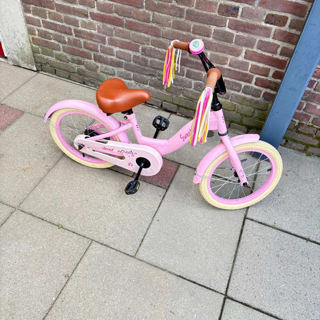 16 inch rose meisjesfietsje, Ophalen, Zo goed als nieuw, 16 inch