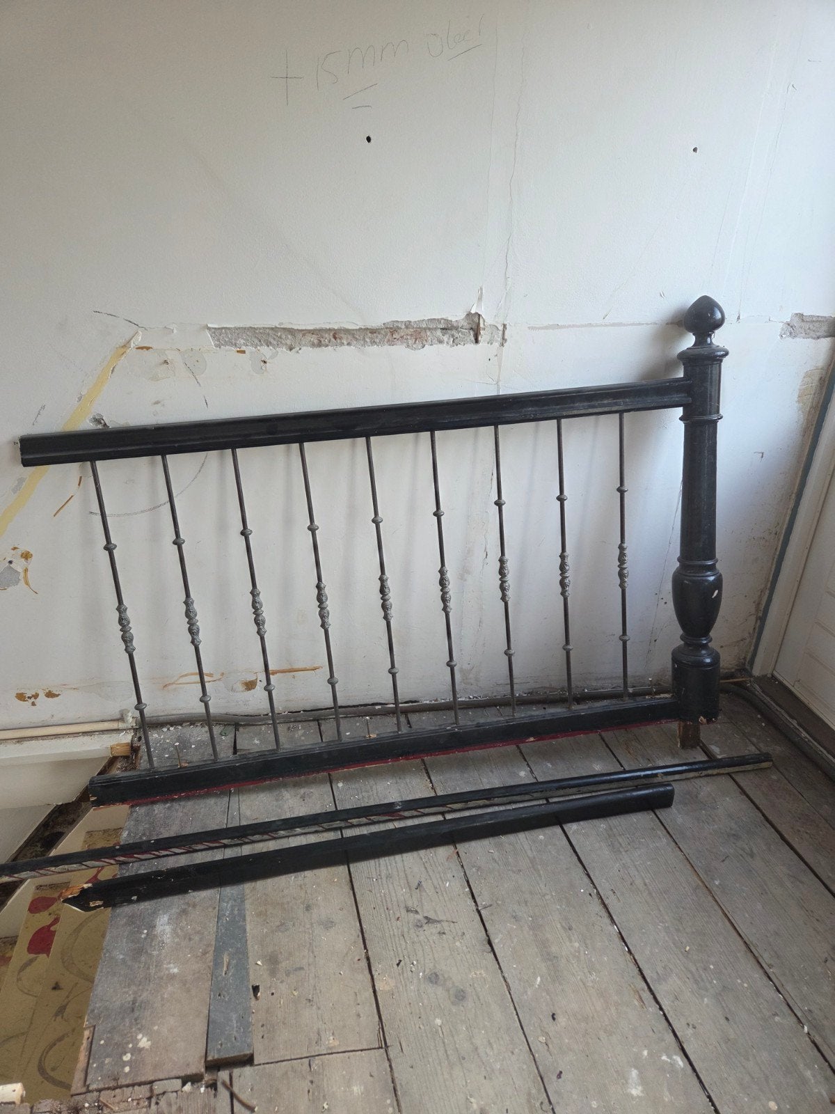 Antieke Balustrade / Trapleuning - Zwart Metaal, Ophalen