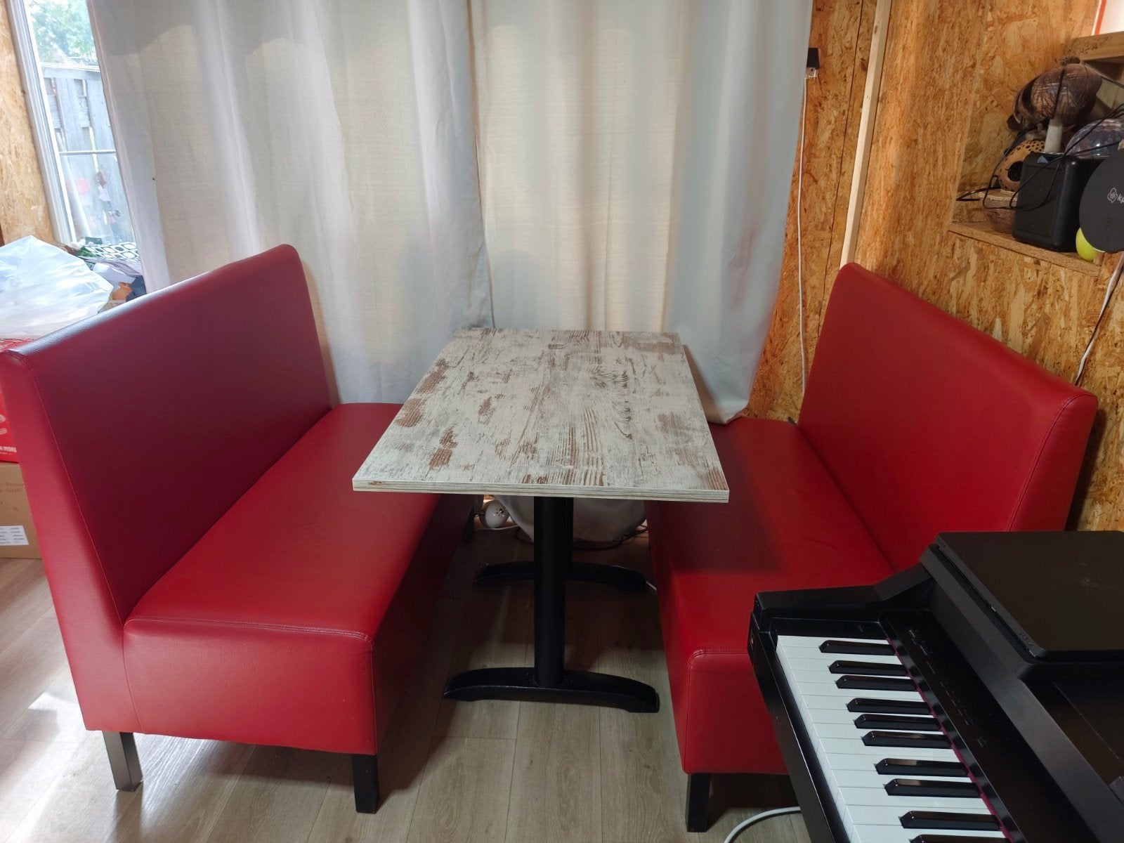 Horeca eetbanken en tafel set (3 sets beschikbaar), Ophalen of Verzenden, Gebruikt