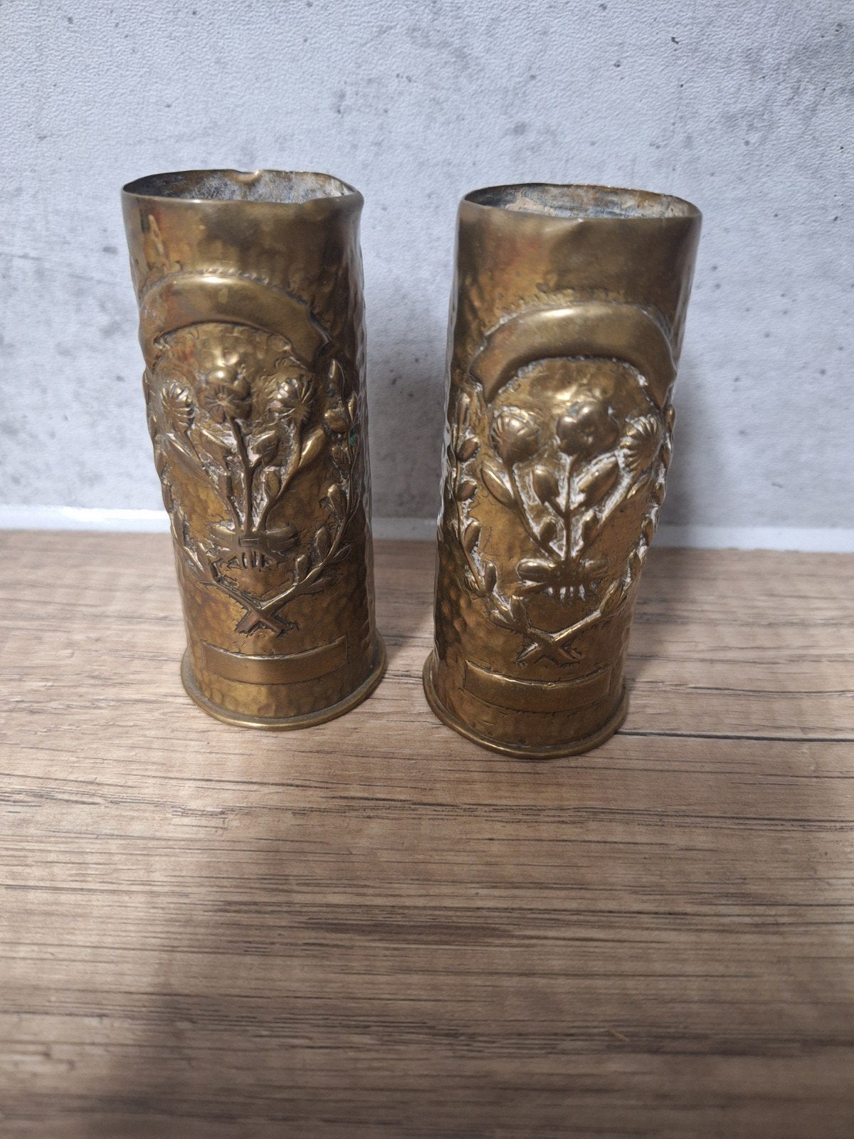Oude lege WO1 Franse hulzen 37mm pom pom trench art, Ophalen of Verzenden, Landmacht, Overige gebieden, Hulzen of Bodemvondsten