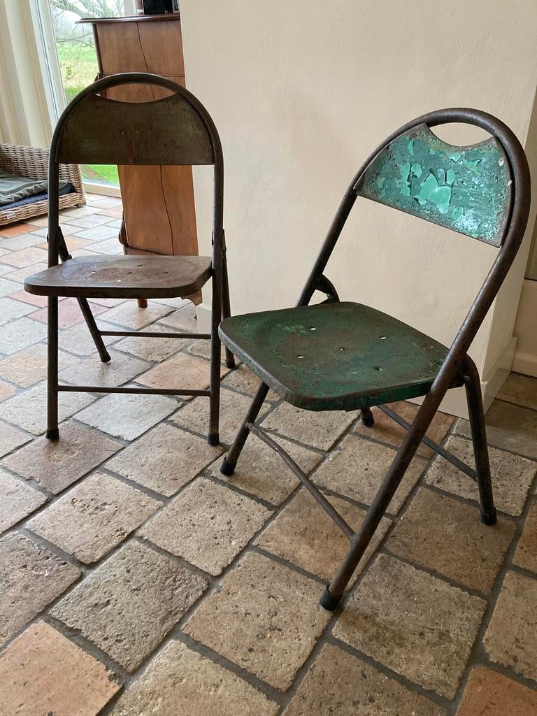 Vintage metalen bistro stoeltjes - set van 2, Ophalen