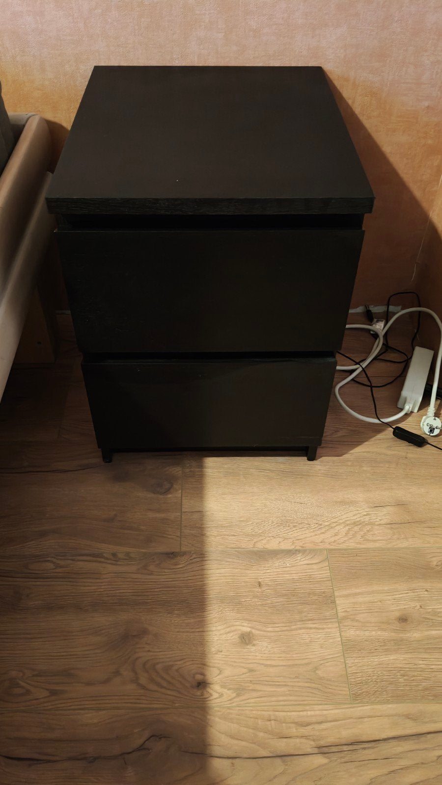 IKEA Malm ladekast - zwart, 2 laden, Minder dan 50 cm, Gebruikt, 1 of 2 laden, Ophalen of Verzenden
