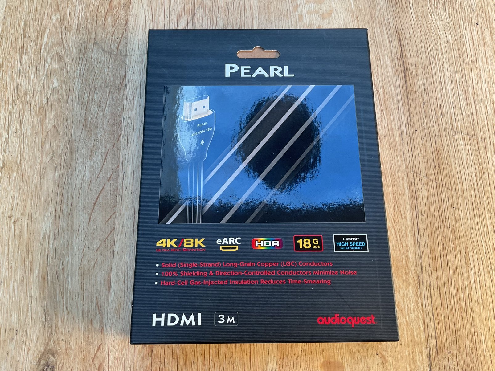 AudioQuest Pearl HDMI 4K + HDR 18 Gbps kabel 300cm ovp, Audio, Tv en Foto, Ophalen of Verzenden, Zo goed als nieuw, Minder dan 2 meter