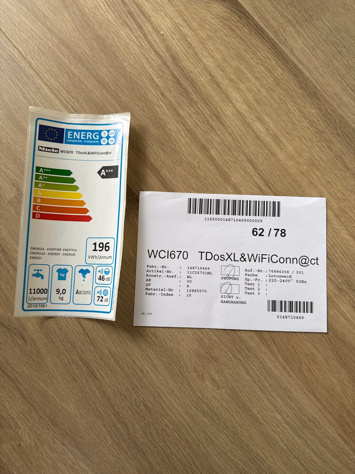 Foto 6 van Miele W1 Wasmachine - Werkt perfect, bovenklep los