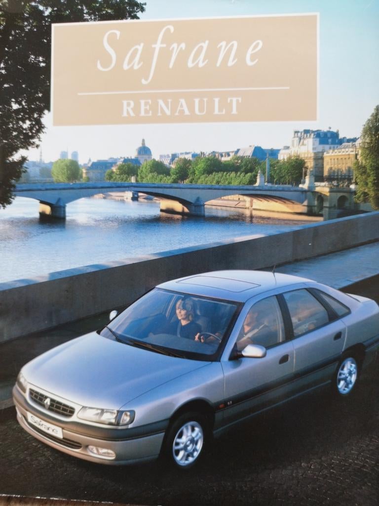 Renault Safrane folder 1996, Gelezen, Renault, Ophalen of Verzenden, Renault