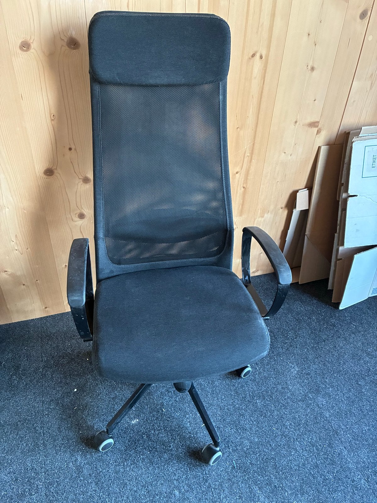 IKEA Markus Bureaustoel - Zwart, Ergonomisch, Ophalen, Gebruikt, Zwart, Bureaustoel