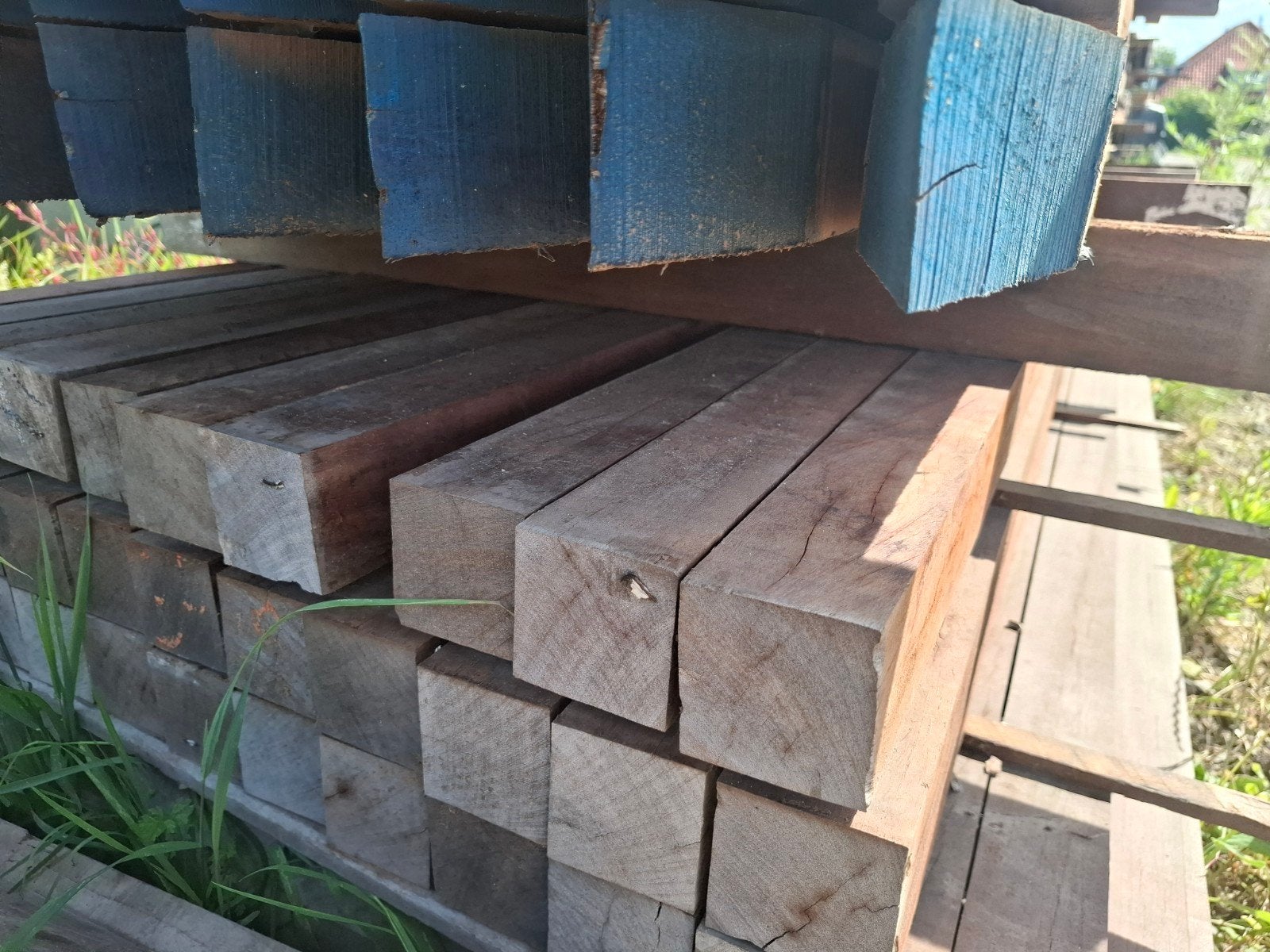 Hardhout palen balken 6x6x400 cm bezorgen mogelijk, Ophalen, Nieuw, 250 cm of meer, Hardhout